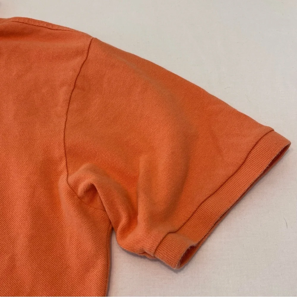 POLO Ralph Lauren Men Orange 100%Cotton Blue Pony Logo Classic Shirt Size L Tall